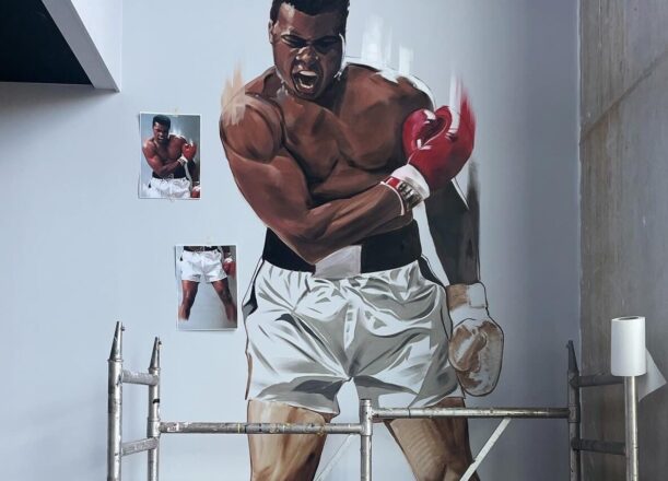 Muhammad Ali muurschildering foto Neil Leifer